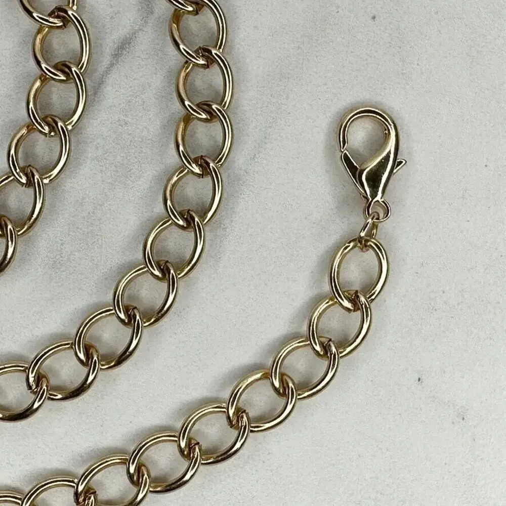 Gold Tone Simple Basic Metal Chain Link Belt Y2K Festival XS/Small (XS/S) ✨